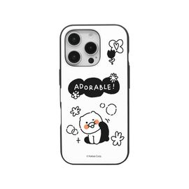 [S2B] KAKAO FRIENDS CHOONSIK Magnetic Door Wallet Card Case Compatible with iPhone – Dual Layer Protective Bumper Phone Case, Card Storage (2) - Made in Korea